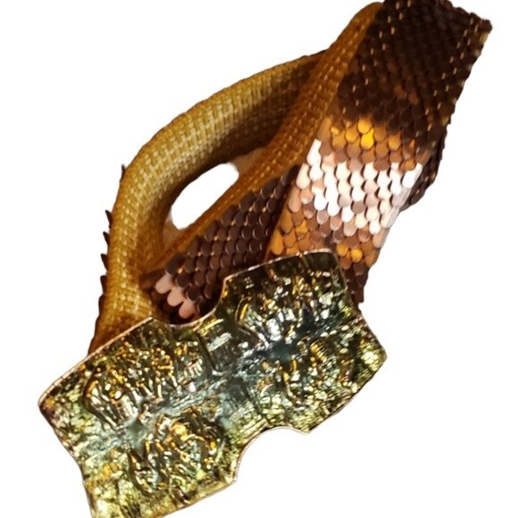 Vintage Fish Scale Cinch Belt - Picture 1 of 3